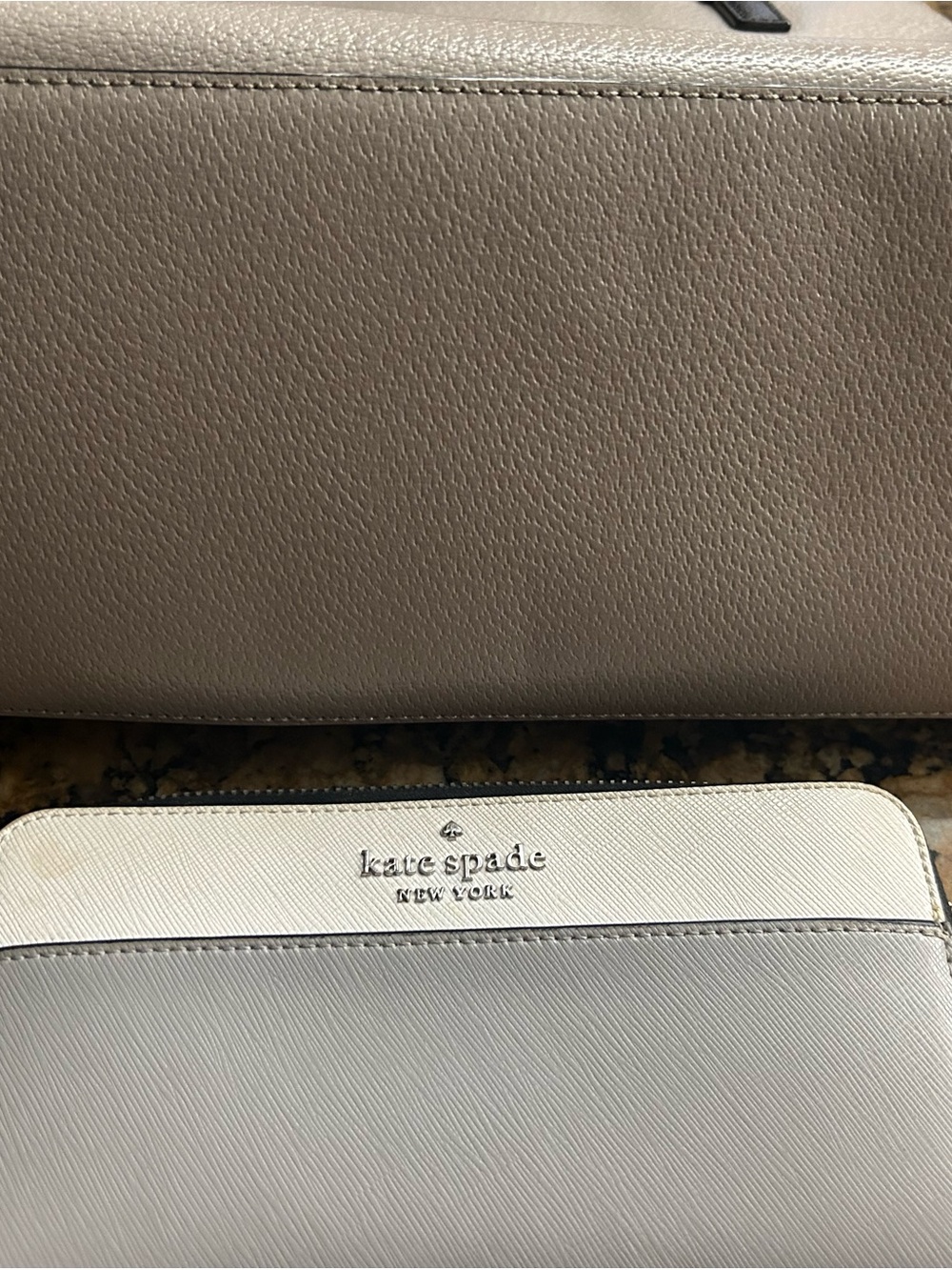 kate spade Cream and Black Leather Tote